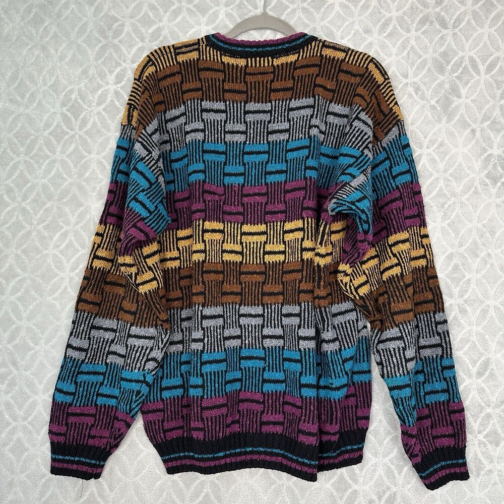 Colorful Geometric Pattern Men's Sweater - Picture 4 of 8